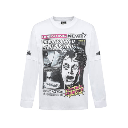 HS American Style Oversized Long Sleeve T-Shirt Autumn Base Shirt Men's Pullover Shirt