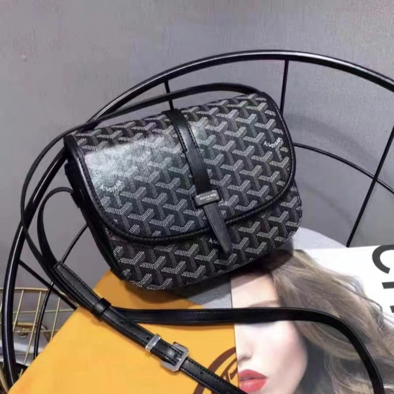 Gay** Messenger Bag Unisex Saddle Bag Dog Tooth Elegant Print Underarm Shoulder Crossbody Bag Trendy