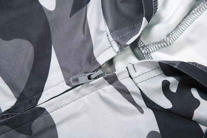 2025 Autumn Women's New Fashion Hooded Camouflage Print Long Sleeve Sports Trendy Slim Fit Long Pants Two-Piece Set