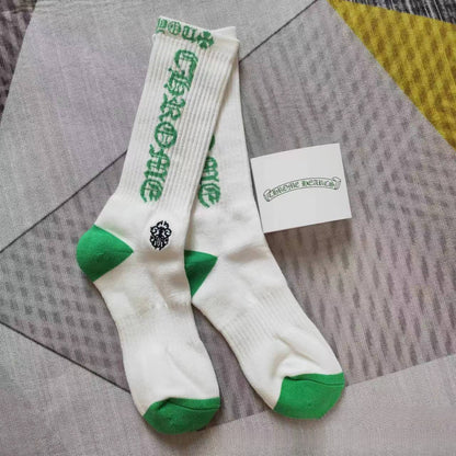 GM CHeart Socks CH Striped Letter Red Lip Embroidery Logo Towel Bottom Sports Trendy Socks