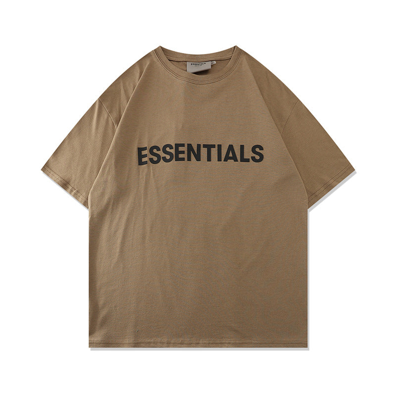 FAG2025 New Double Line Chest Silicone Letter GAD Trendy Loose High Street Short Sleeve T-Shirt for Men
