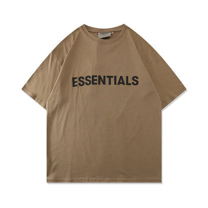 FAG2025 New Double Line Chest Silicone Letter GAD Trendy Loose High Street Short Sleeve T-Shirt for Men