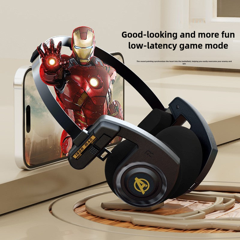 Retro style TWS noise-cancelling wireless Bluetooth headphones Metal Mecha Wind Black Tech Creative headsets