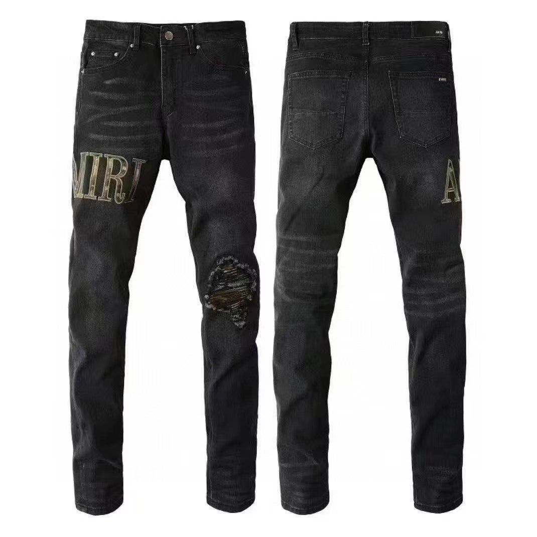 GMAM Heavy Craft Washed Distressed High Street Embroidered Unisex Jeans