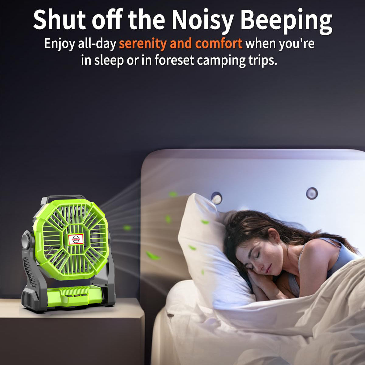 Camping Fan Light Portable USB Rechargeable Camping Fan Outdoor Travel Fishing Lighting Tent Fan