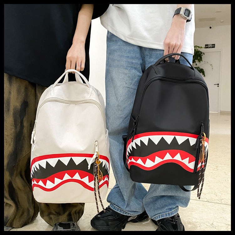 New Fashion Shark Backpack for Students, Large Capacity Outdoor Waterproof Lightweight Trendy Men's Backpack