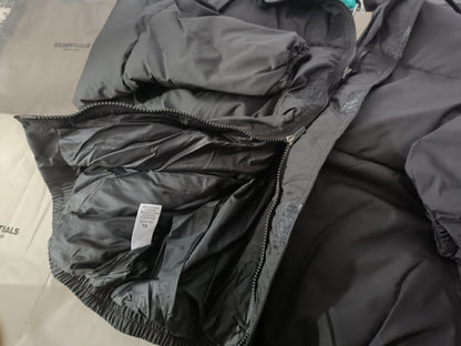 GmabcdFEAR OF GOD Double Stitch ESSENTIALS Solid Color Thickened Cotton Jacket Pure Black