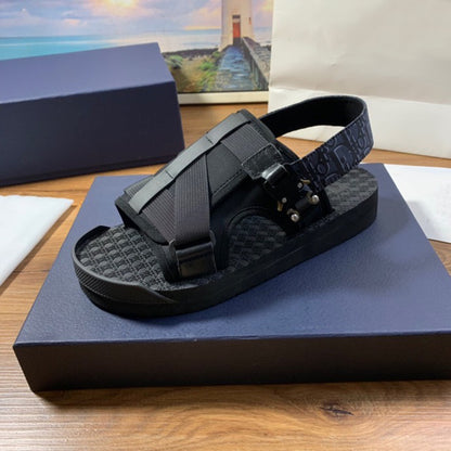 GMabcd Men's Fashion Printed Cloth Magic Tape Casual Slip-On Sandals Non-Slip Outdoor Beach