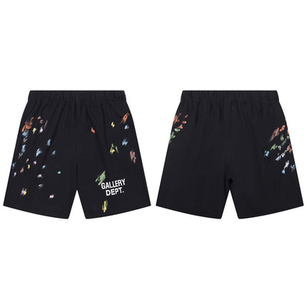 Ink Splash Graffiti Shorts for Men, Teenagers, European and American Trendy Brand, Casual Five-Point Shorts, Summer Workwear