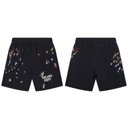 Ink Splash Graffiti Shorts for Men, Teenagers, European and American Trendy Brand, Casual Five-Point Shorts, Summer Workwear