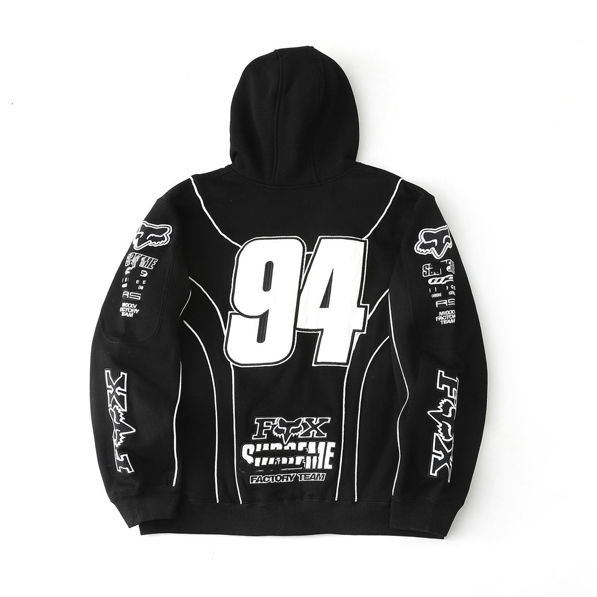Sup x Fox Collab Fleece-Lined Zip-Up Hooded Sweatshirt Jacket Unisex