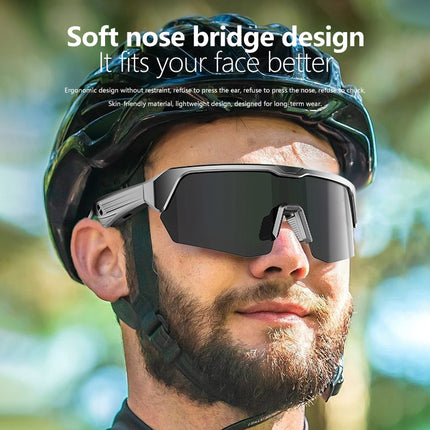 Outdoor Sports Sunglasses Smart Glasses Fashionable Cycling Bluetooth Glasses for Listening to Music and Calling Unisex