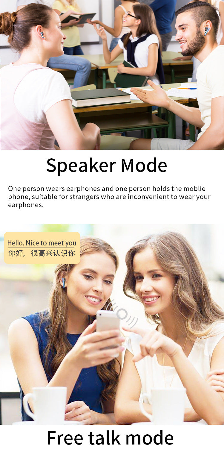 Gmabcd B18 Smart Bluetooth Headset Translating Machine Simultaneous Interpretation Bluetooth Calling Listening to Music Bluetooth Translation