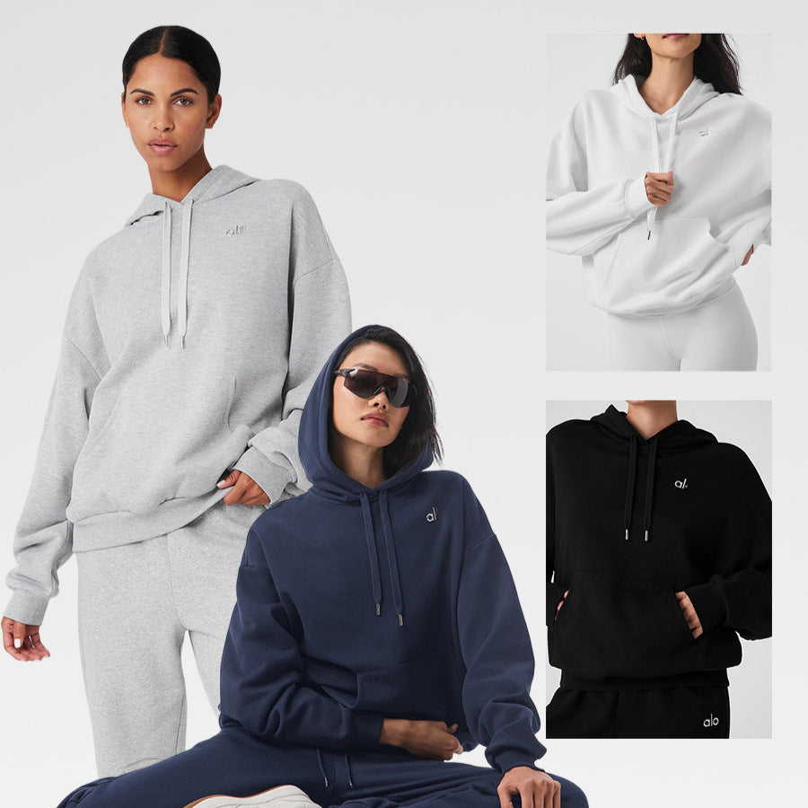 al Autumn Winter 2024 New Trendy Casual Hooded Loose Long Sleeve Sweatshirt Sports Set for Men and Women Couples