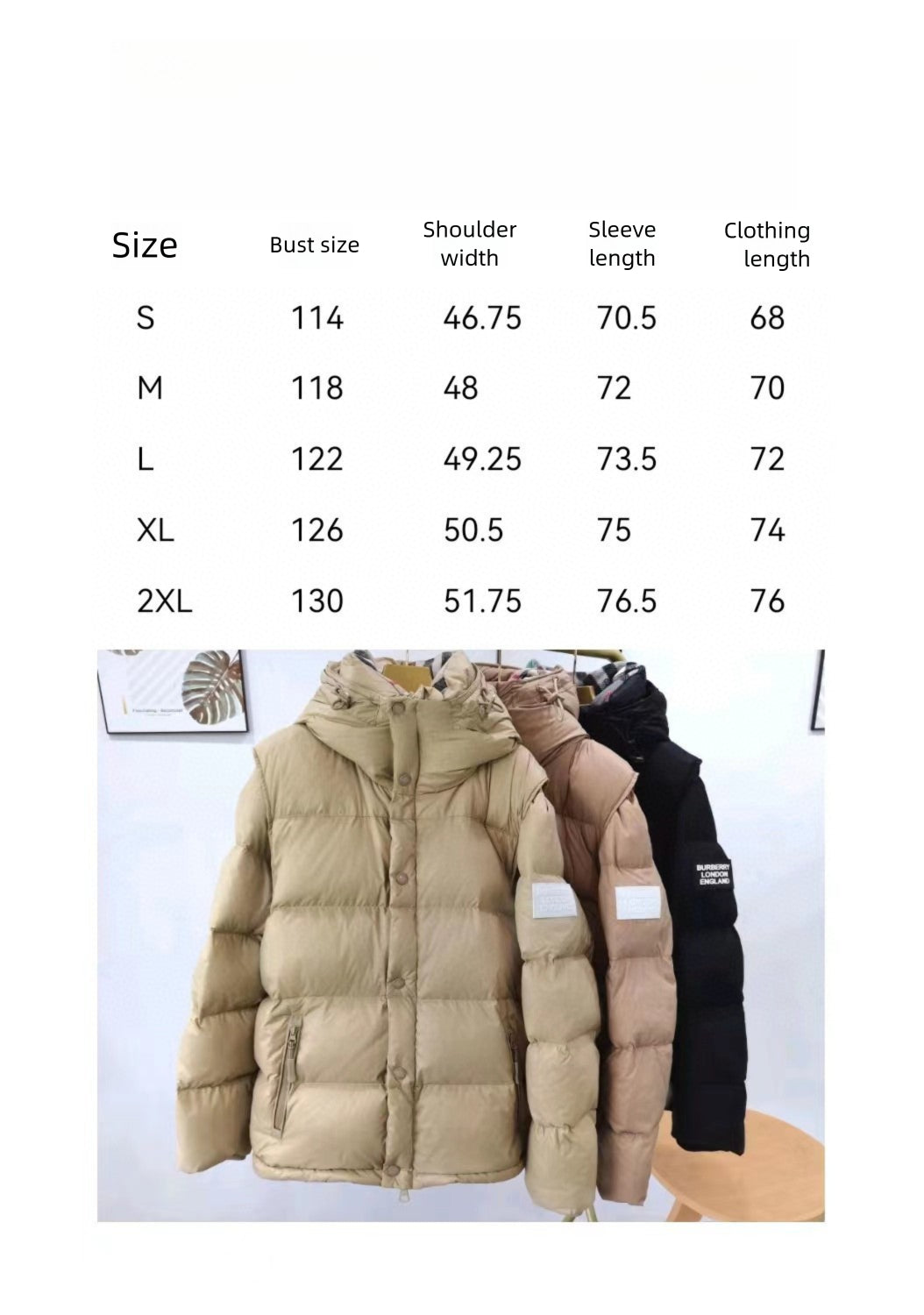 B Brand Sleeveless Couple Style Down Jacket Detachable Sleeves Hooded Down Jacket