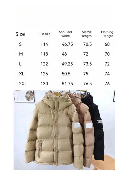 B Brand Sleeveless Couple Style Down Jacket Detachable Sleeves Hooded Down Jacket