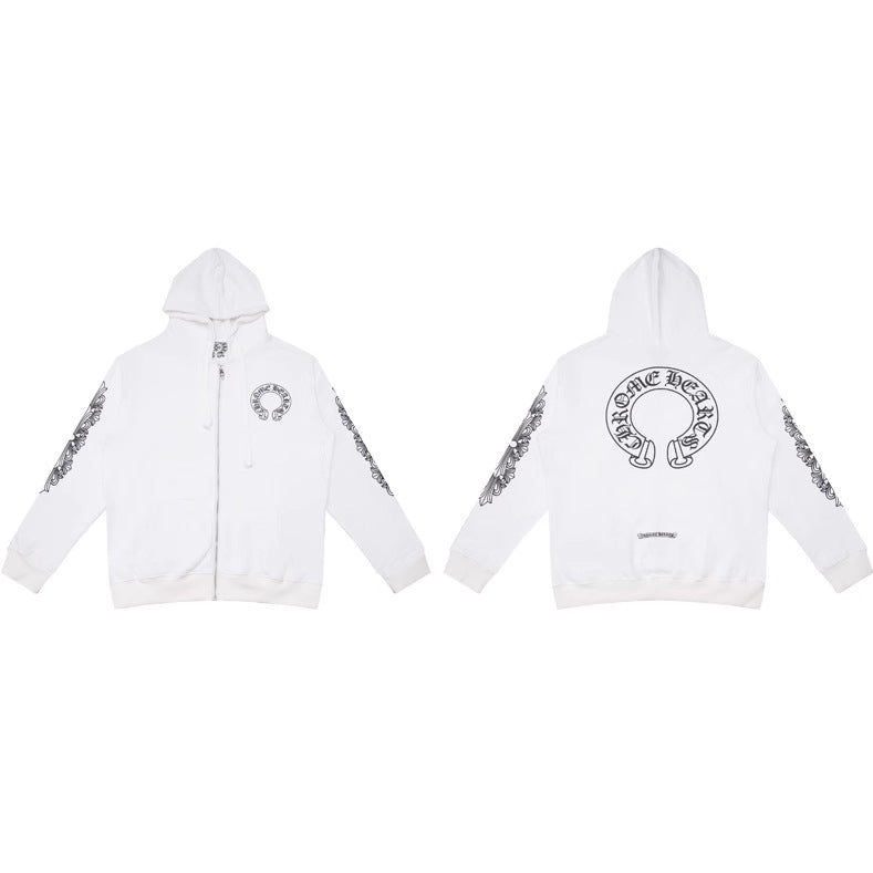 Chrome Heart chrome croix fleece zip hoodie g2