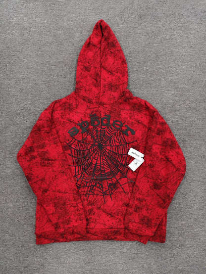 GMabcd Hoodie Casual Loose Red Branch Camouflage Spider Web Sp5der Sweatshirt Men's Export