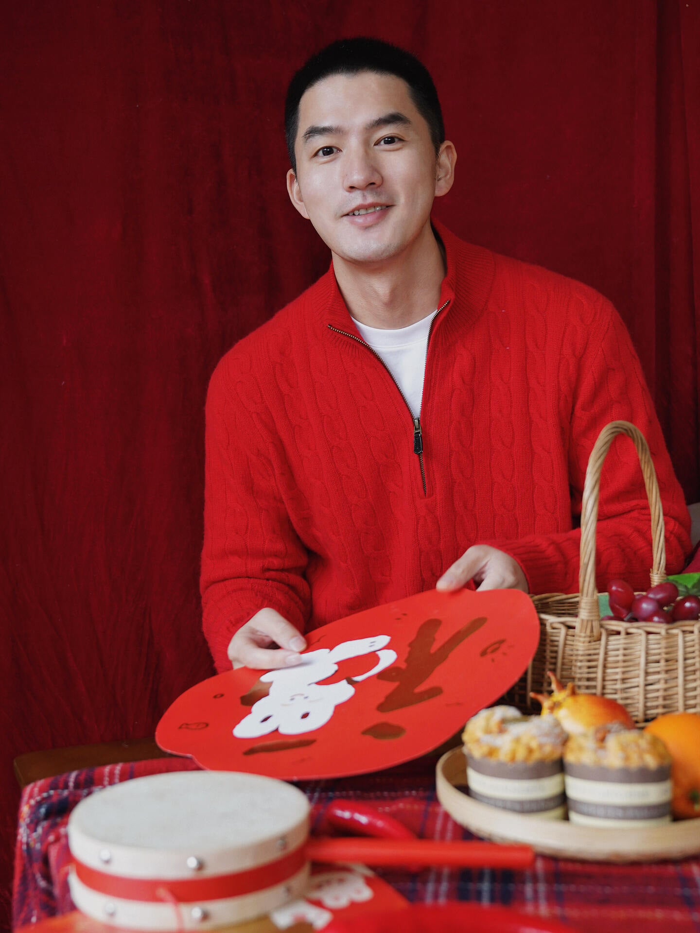 Real Shot RL Raffi Pony Label Embroidered Knit Sweater Men Autumn Winter Stand Collar Cable Couple Half Zip Sweater Women