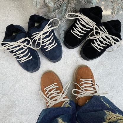 Men's Shoes 2025 Winter New Trend Retro Casual Versatile Thick-Soled Sports Loafers Warm