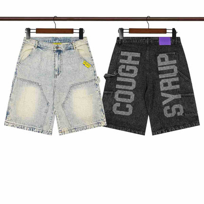 That's A Awful Lot of Cough Syrup Rhinestone Washed Denim Streetwear Pants
