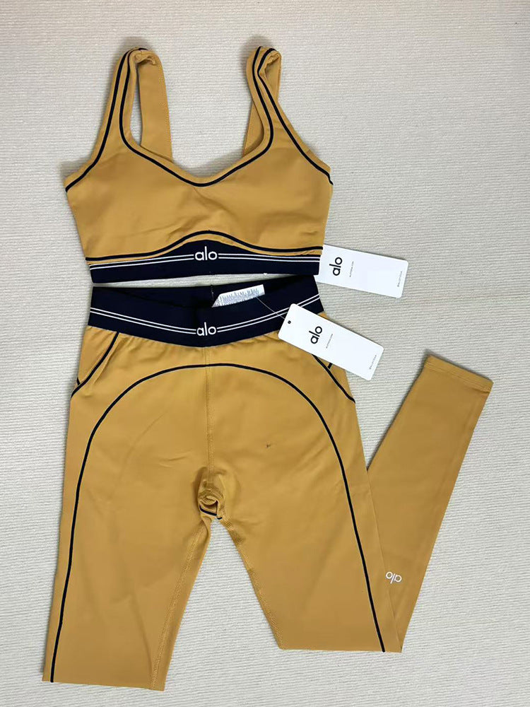 a-l-o Yoga Set High-Quality Sports Set Pilates Set AIRBRUSH HEART THROB BRA