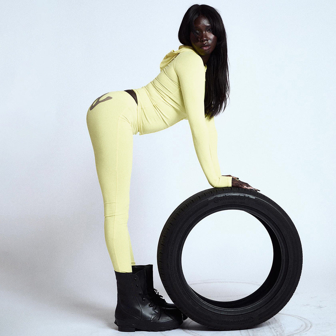 2025 Autumn Women's New Fashion Hooded Camouflage Print Long Sleeve Sports Trendy Slim Fit Long Pants Two-Piece Set