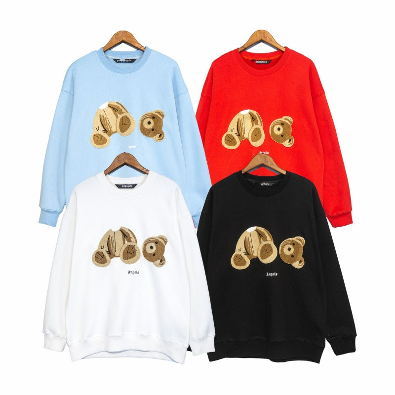 PA Angel Broken Bear Sweater Oversize Niche High Street Fashion Brand Ins Couple Hoodie