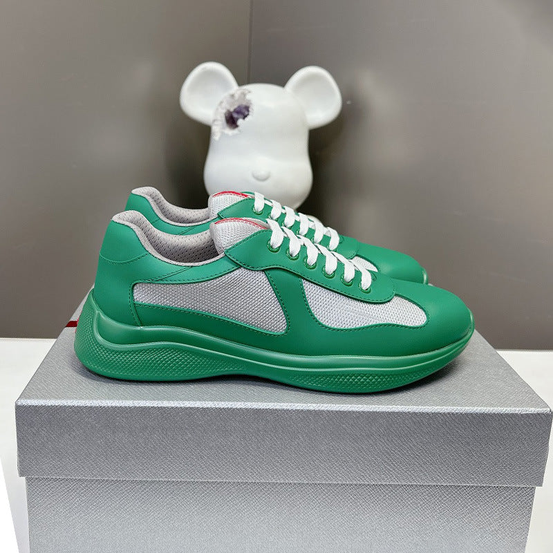 GMabcd America Cup Home Colorful Sole Genuine Leather Fashion Flat Sneakers Casual Shoes Sports Shoes Men's Shoes