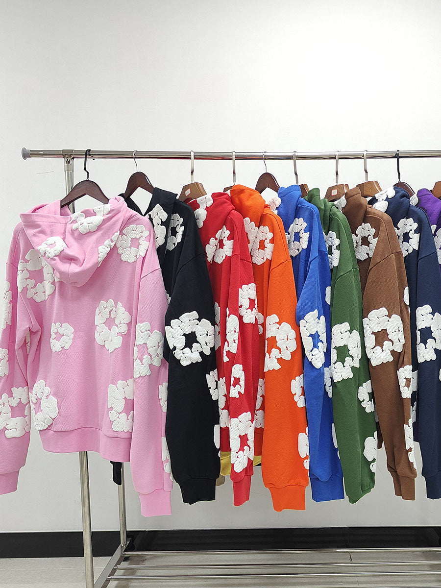 [High Quality Version] All Cotton Denim Tears Hoodie Kapok Hoodie American High Street Trendy Sweatshirt