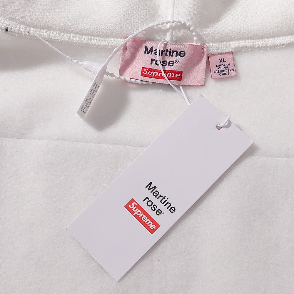 Gmabcd-sup Hoodie Collaboration Joe Loose Fit Autumn Winter Fleece Zipper Jacket Street Fashion Patchwork Hooded Sweatshirt