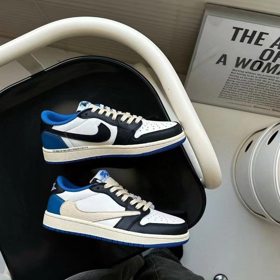 AJ1 Low-Top Basketball Shoes TS Collaboration Black Green Olive Couple Men Women Sports Sneakers