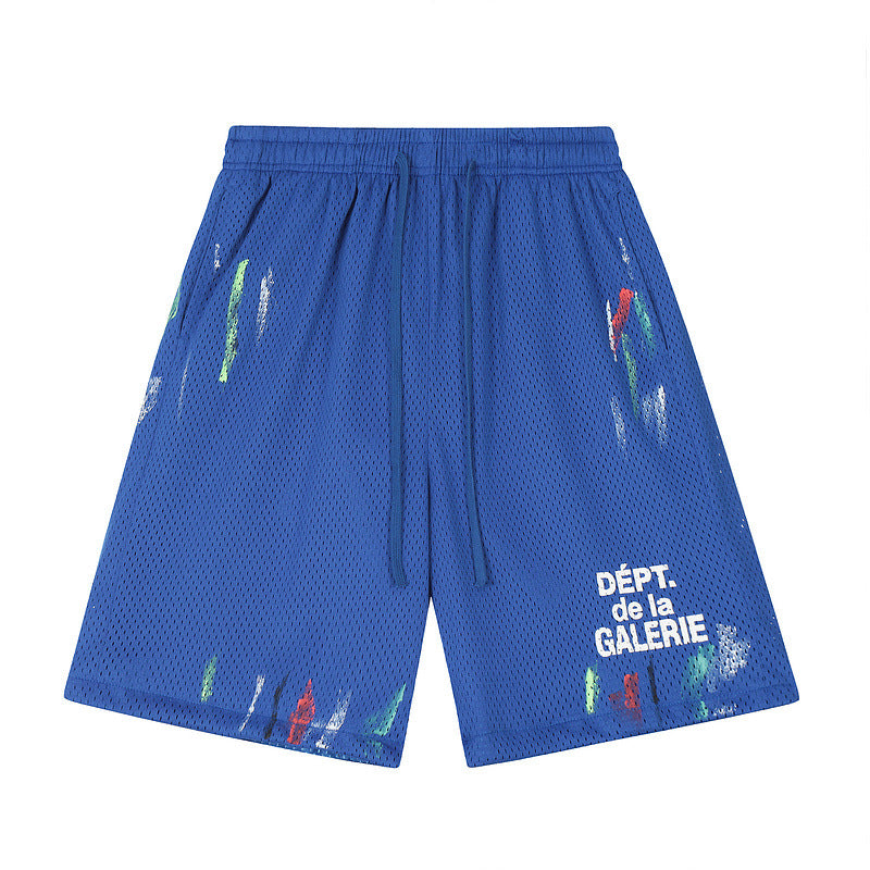 Gallery Splash-Ink Mesh Shorts 2025 Summer Men's Youth plus Size Shorts