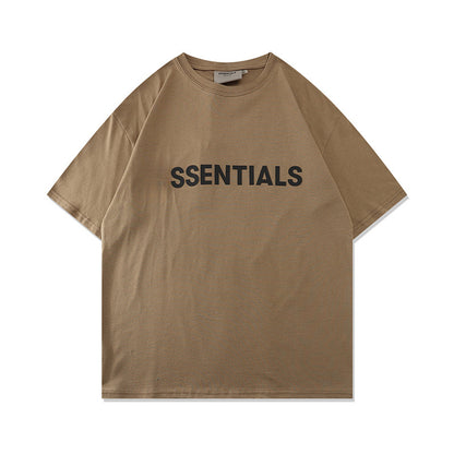 FAG2025 New Double Line Chest Silicone Letter GAD Trendy Loose High Street Short Sleeve T-Shirt for Men
