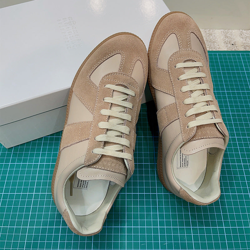 GMabcd mm6 Dexun Shoes for Women 2025 New Model Top Layer Cowhide Raw Rubber Sole Comfortable Casual Sneakers for Men and Women