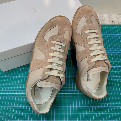 GMabcd mm6 Dexun Shoes for Women 2025 New Model Top Layer Cowhide Raw Rubber Sole Comfortable Casual Sneakers for Men and Women