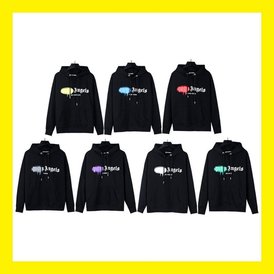 Gmabcd New Spray Paint Graffiti City Letter Logo Printing Terry High Street Couple Hooded Sweater