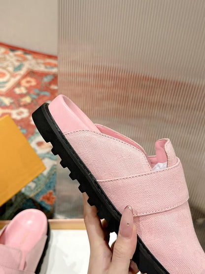 GMabcd Closed-Toe Shoes 2025 Retro Style Thick Sole Height-Increasing Buckle Casual Slip-On
