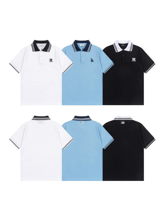 MIB Chest Embroidery LA Los Angeles Dodgers NY New York Yankees Double Yarn Pure Cotton Minimalist Polo Shirt