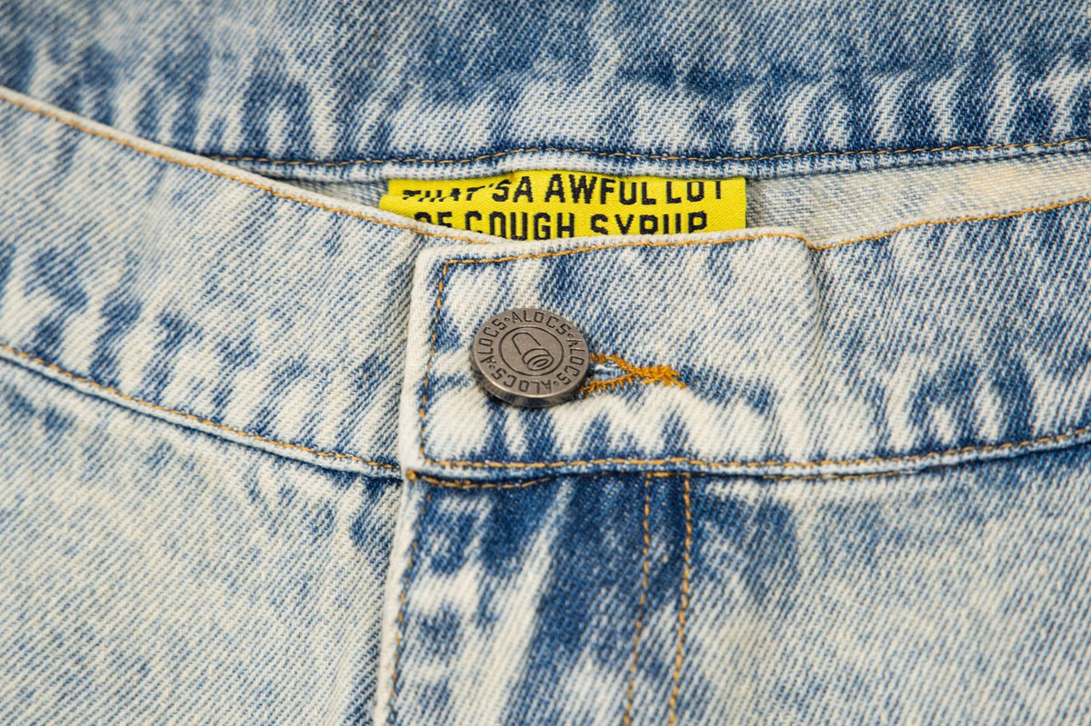 That's A Awful Lot of Cough Syrup Rhinestone Washed Denim Streetwear Pants