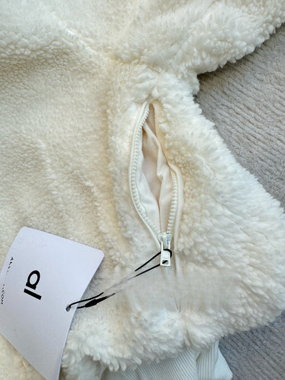GMa-l-o Lamb Wool Detachable Hooded Short Women's Autumn Winter Casual Warm Zipper Jacket