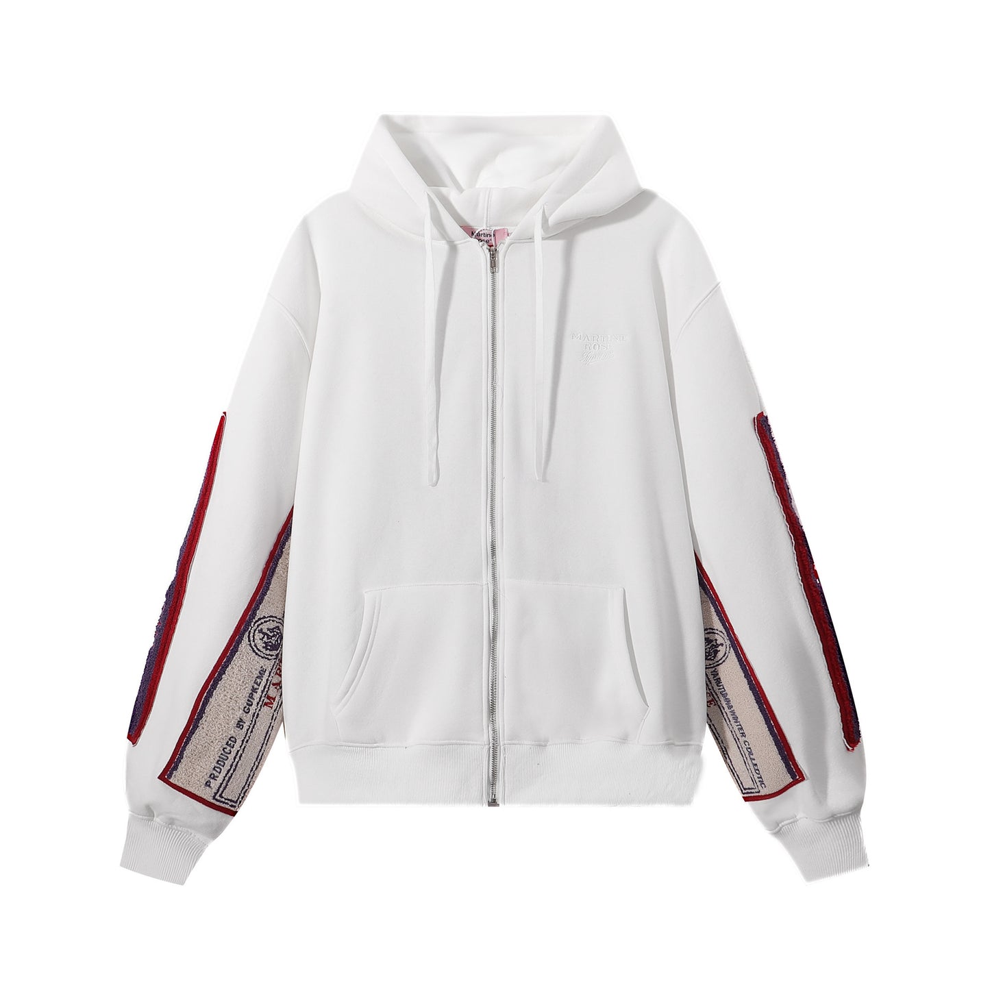 Gmabcd-sup Hoodie Collaboration Joe Loose Fit Autumn Winter Fleece Zipper Jacket Street Fashion Patchwork Hooded Sweatshirt