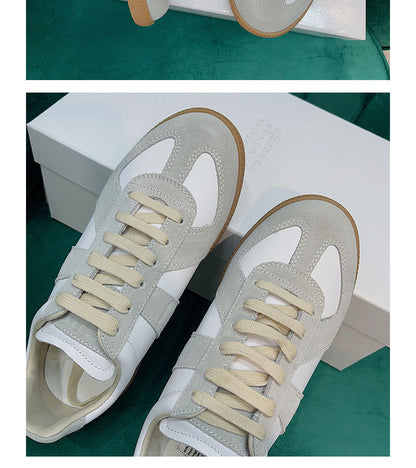 GMabcd mm6 Dexun Shoes for Women 2025 New Model Top Layer Cowhide Raw Rubber Sole Comfortable Casual Sneakers for Men and Women