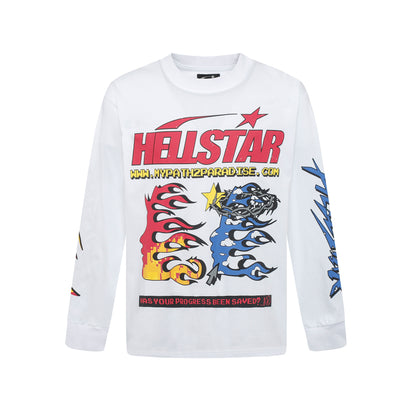 HS American Style Oversized Long Sleeve T-Shirt Autumn Base Shirt Men's Pullover Shirt