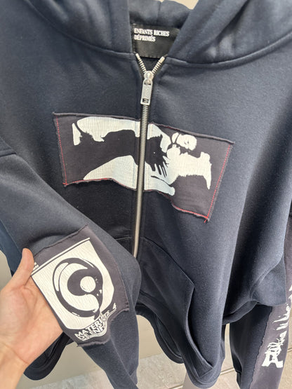High-Quality ERD Melancholy Rich Second Generation Hooded Sweatshirt Washed Vintage Distressed Jacket Autumn Winter Zipper Coat