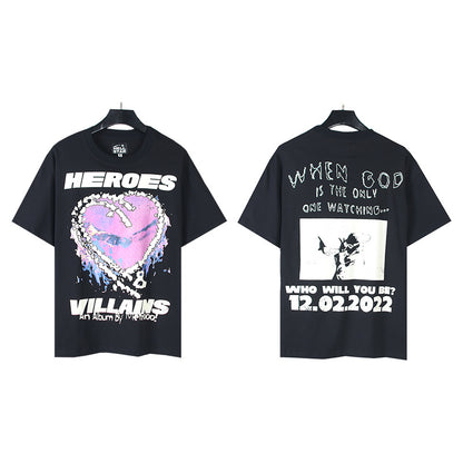 [3]2025 Summer New American Fashion Brand Male and Female Couples Wear plus Size Loose Pullover Short Sleeve T-shirt Youth Tee