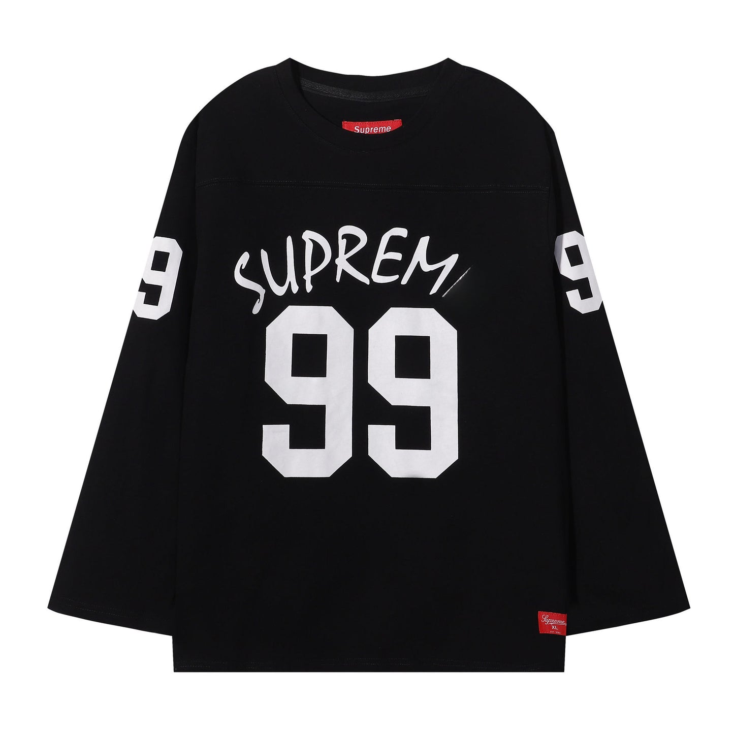 ss25supreme Crew Neck Short Sleeve American Style Trendy Classic Football Shirt Patchwork Ribbed High Street Top T-Shirt Unisex