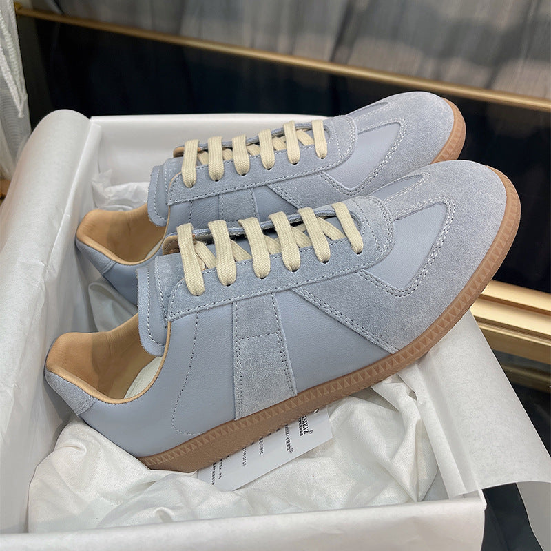 GMabcd mm6 Dexun Shoes for Women 2025 New Model Top Layer Cowhide Raw Rubber Sole Comfortable Casual Sneakers for Men and Women