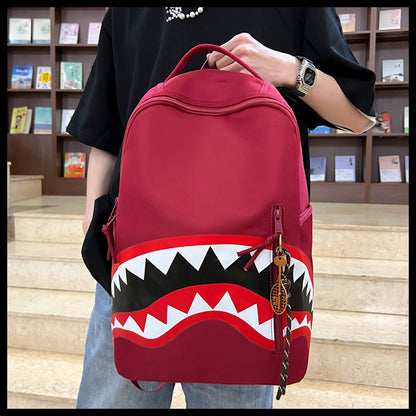 New Fashion Shark Backpack for Students, Large Capacity Outdoor Waterproof Lightweight Trendy Men's Backpack
