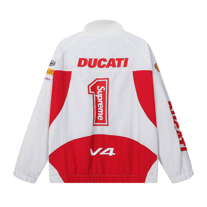Supreme Ducati Collaboration Racing Style Windbreaker Jacket for Men